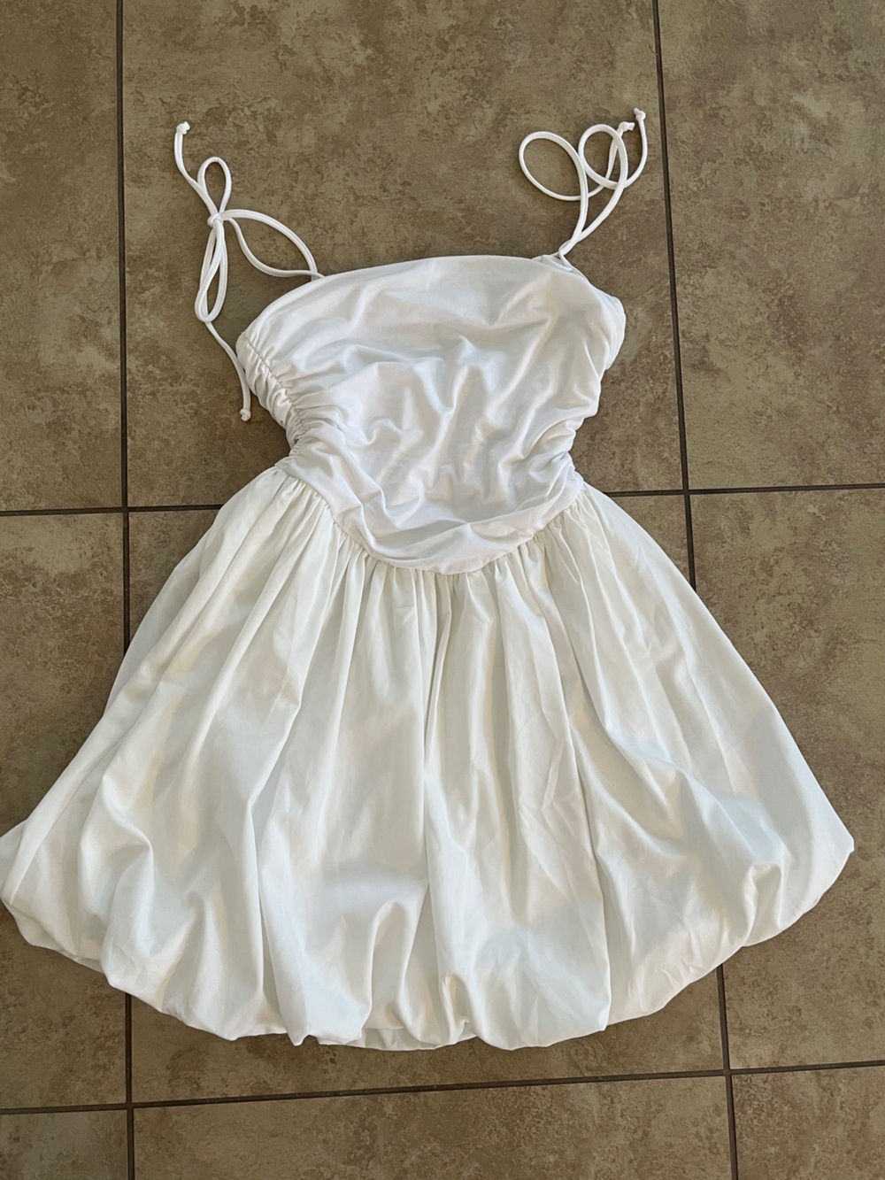 White bubble skirt dress graduation bridal wedding bachelorette